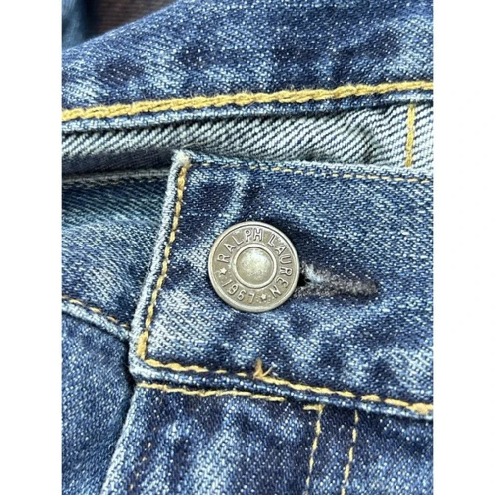 Vtg polo ralph lauren authentic dungarees blue jeans‎ 36x30 Distressed Med Wash